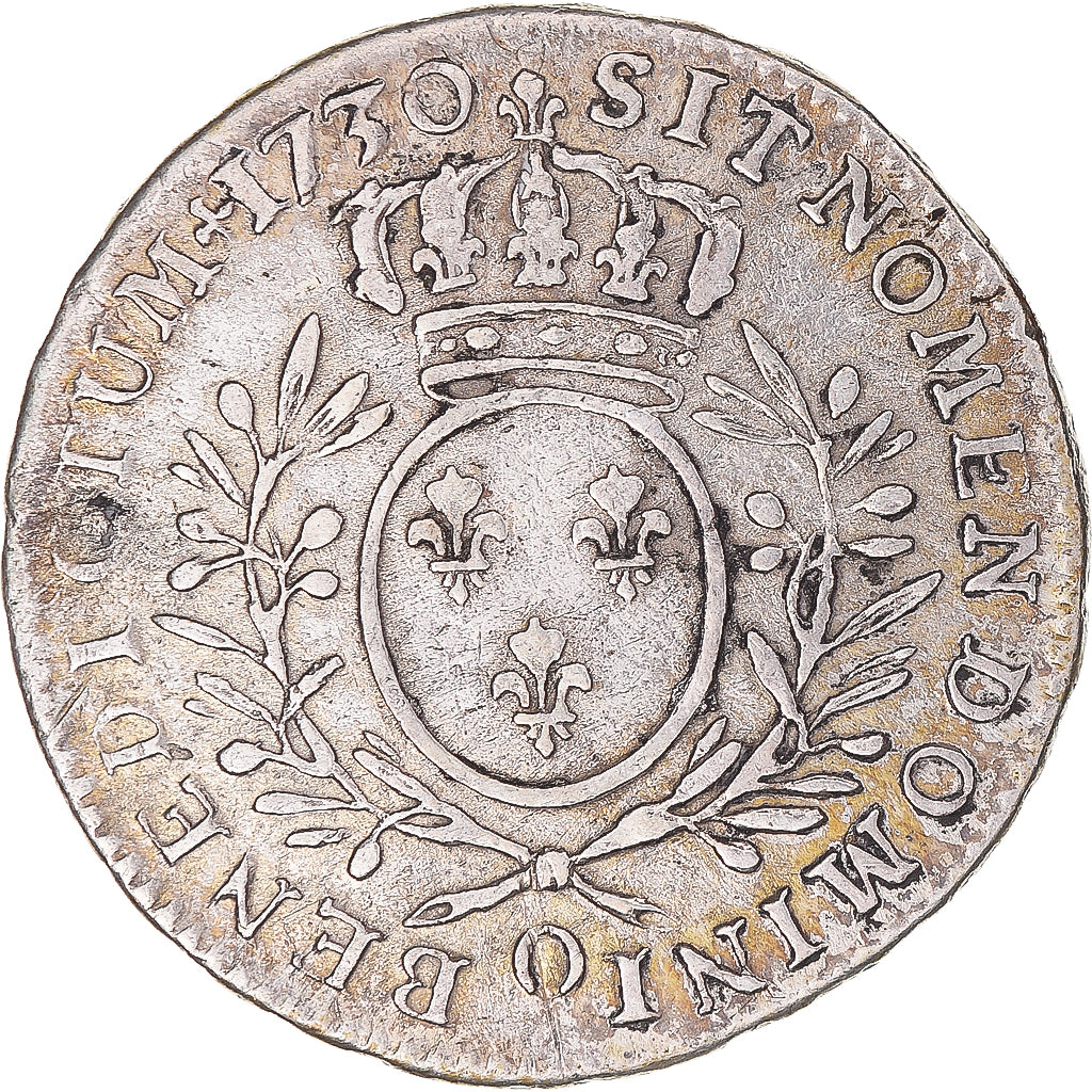 Munten, Frankrijk, Louis XV, 1/2 Ecu aux branches d'olivier, 1730, Riom, FR+