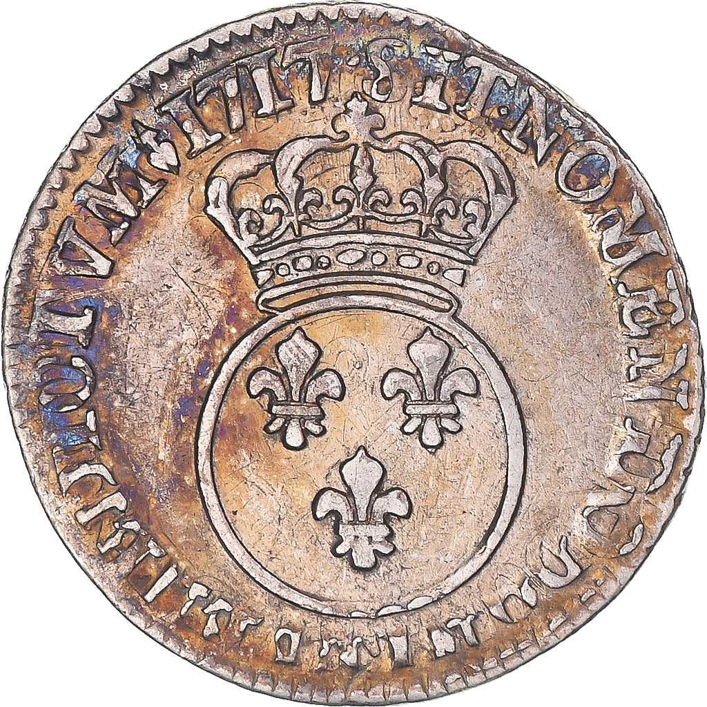Moneta, Francia, Louis XV, 1/10 Écu vertugadin, 1717, Nantes, réformé, MB+