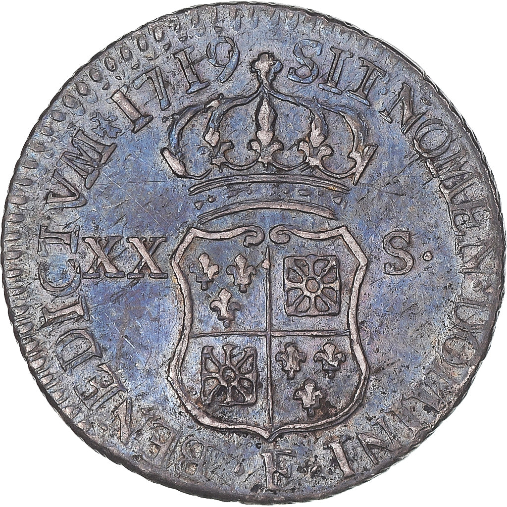 Münze, Frankreich, Louis XV, 1/6 Écu (XX-S) de France-Navarre, 1719, Tours