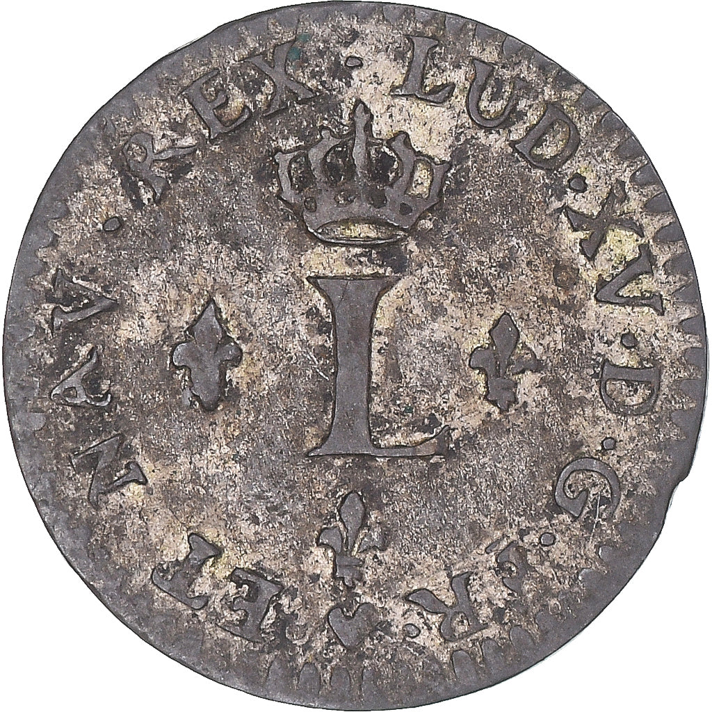 Moneta, Francia, Louis XV, Sol, 1740, Strasbourg, MB+, Biglione, KM:501.3