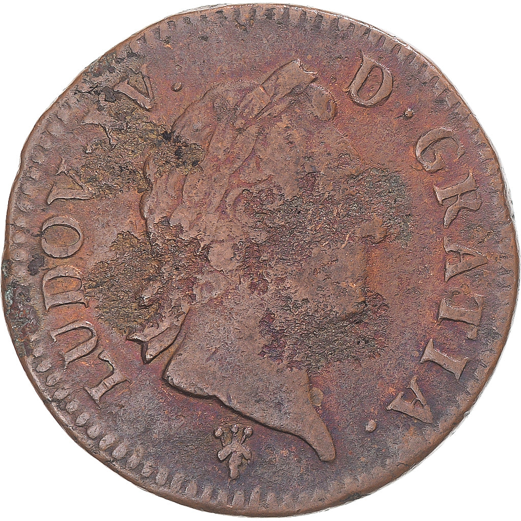 Münze, Frankreich, Louis XV, Sol à la vieille tête, 1770, Reims, S+, Kupfer