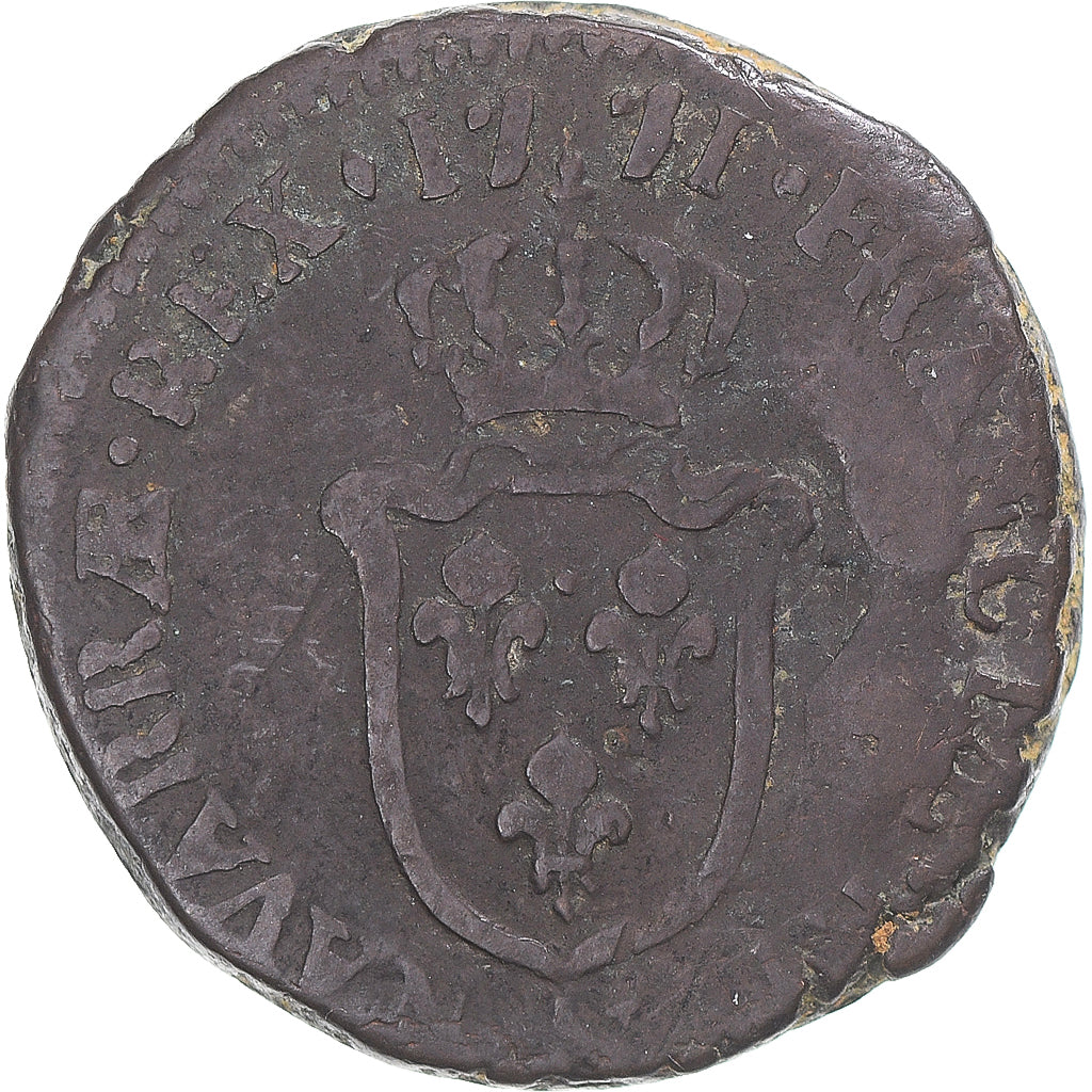 Moneta, Francia, Louis XV, Sol d'Aix, 1771, Aix, MB, Rame, KM:542, Gadoury:279