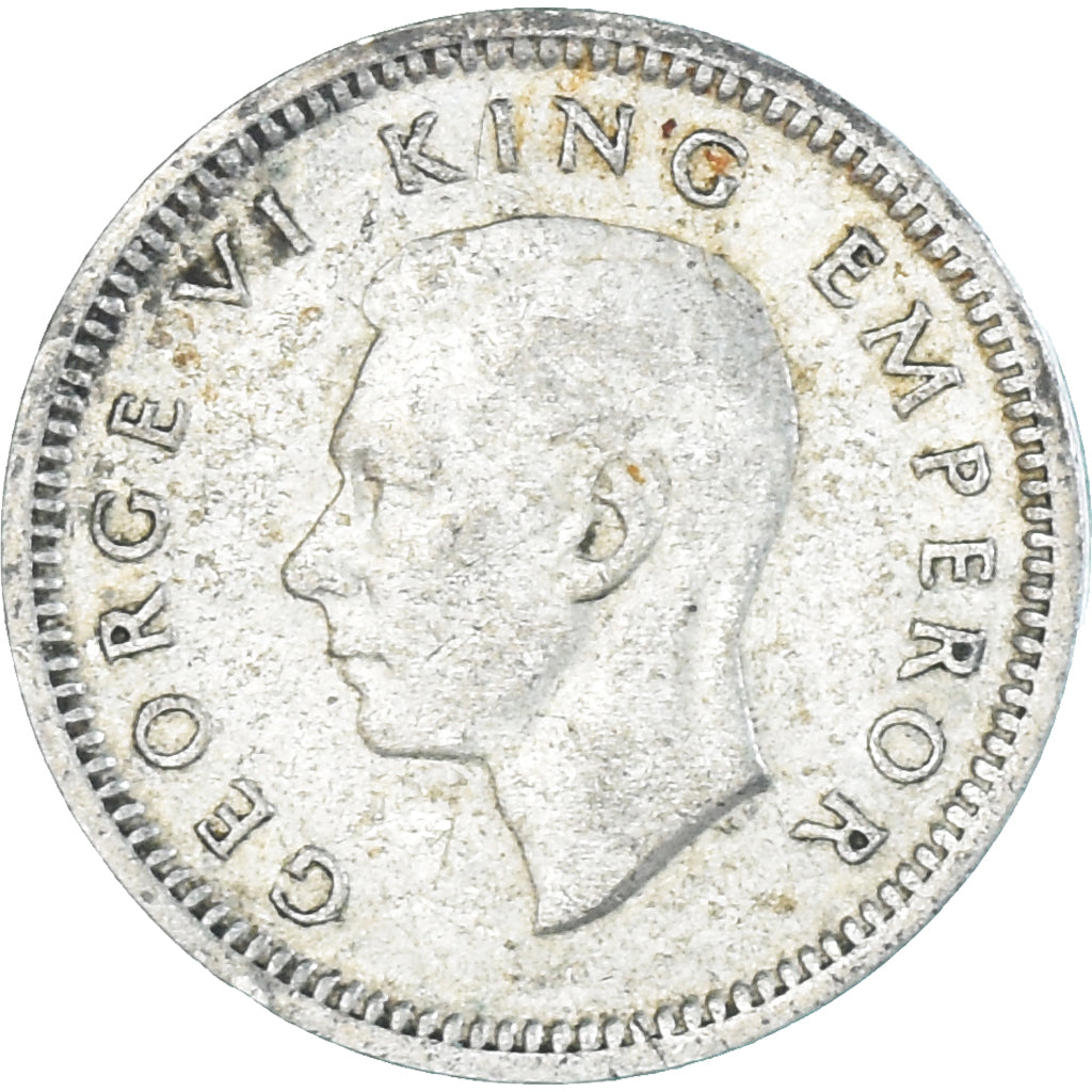 Moneda, Nueva Zelanda, George VI, 3 Pence, 1943, British Royal Mint, MBC, Plata