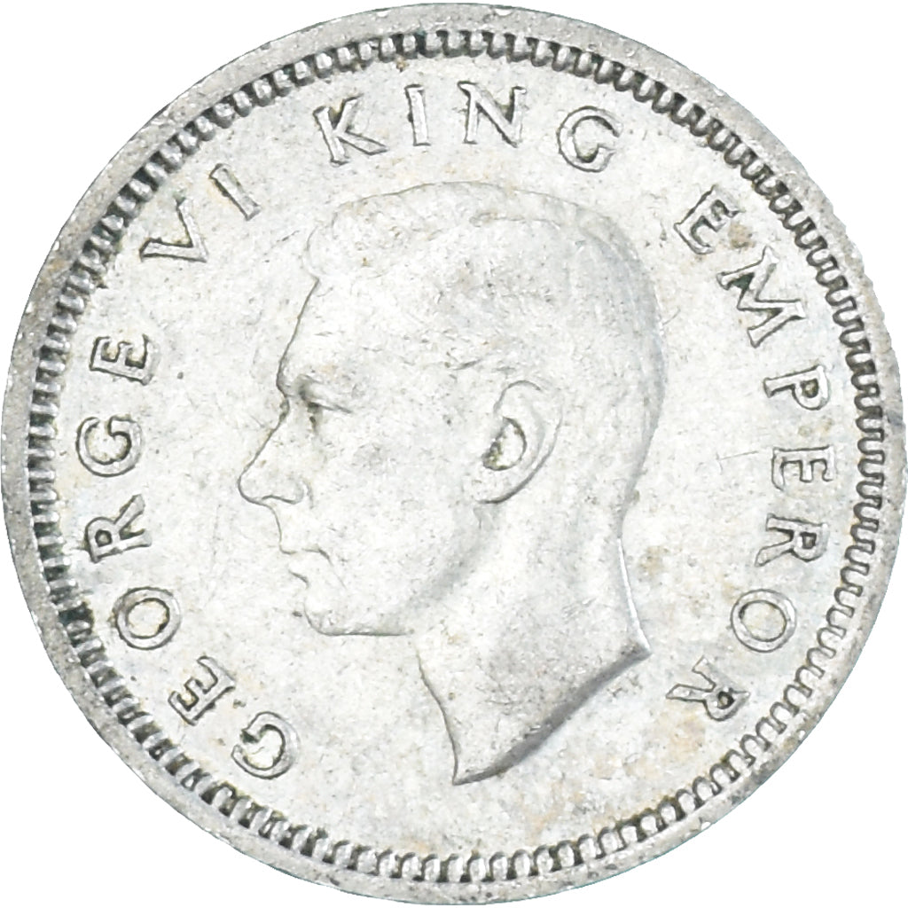 Münze, Neuseeland, George VI, 3 Pence, 1943, British Royal Mint, SS, Silber