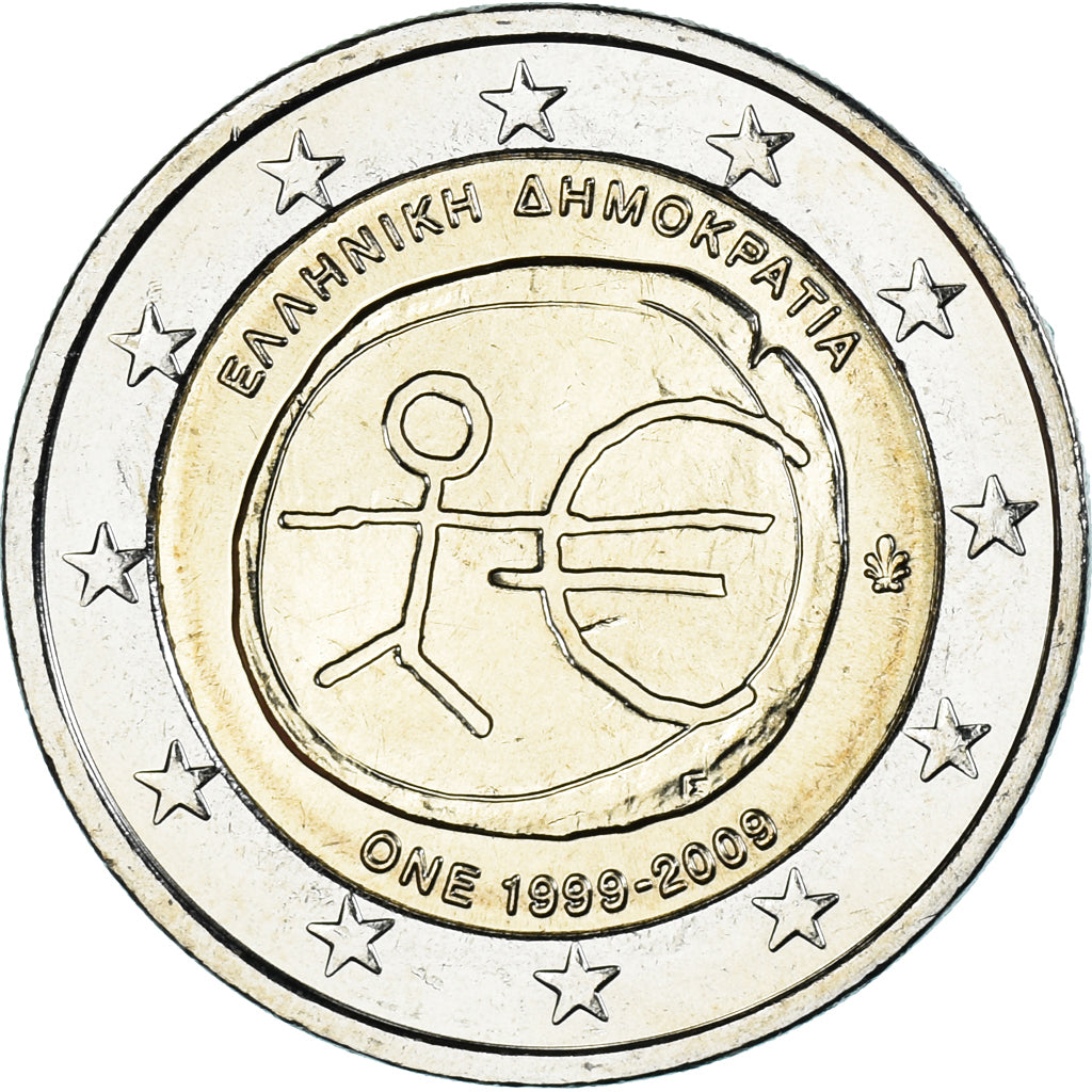Greece, 2 Euro, ONE, 2009, Athens, MS(63), Bi-Metallic, KM:227
