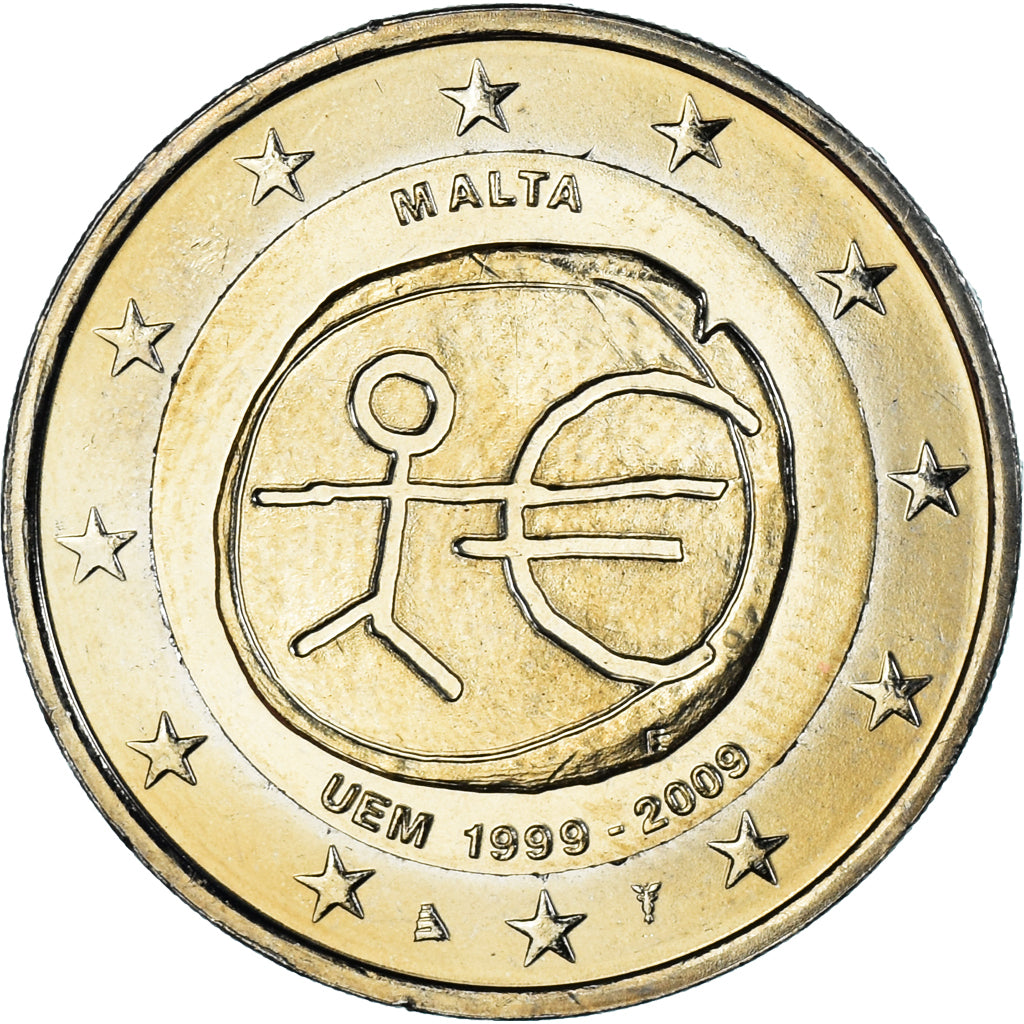 Malta, 2 Euro, UEM, 2009, Paris, MS(60-62), Bimetaliczny, KM:134