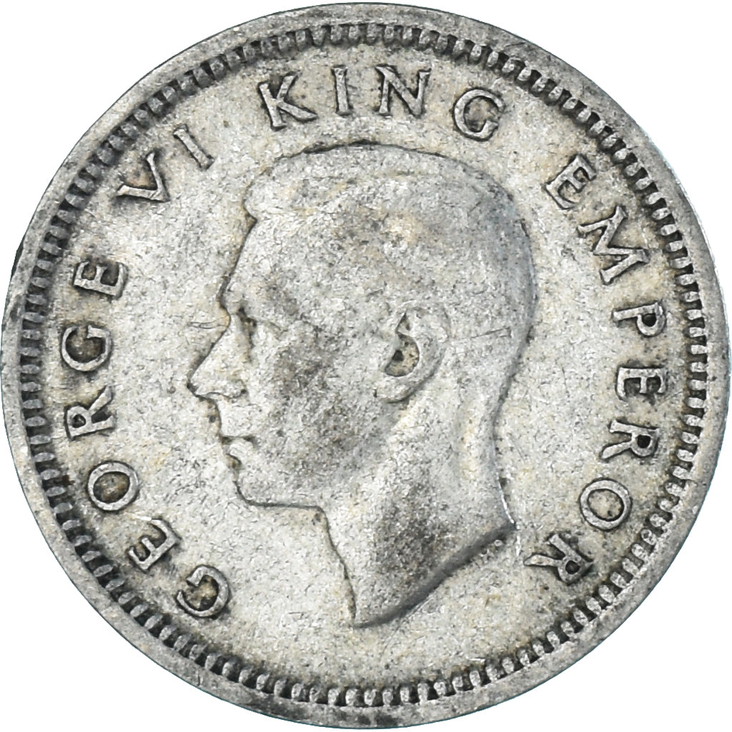 Moeda, Nova Zelândia, George VI, 3 Pence, 1943, British Royal Mint, VF(30-35)