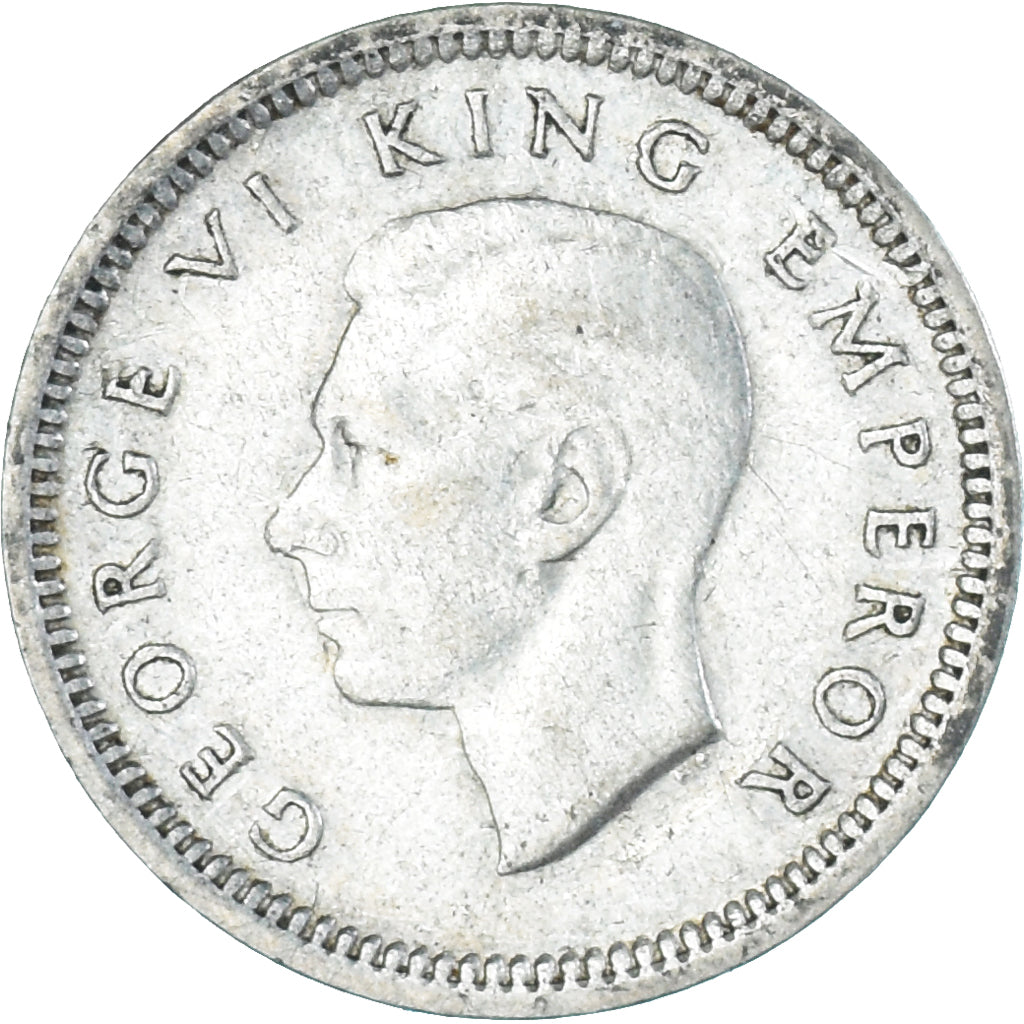 Moeda, Nova Zelândia, George VI, 3 Pence, 1943, British Royal Mint, VF(30-35)