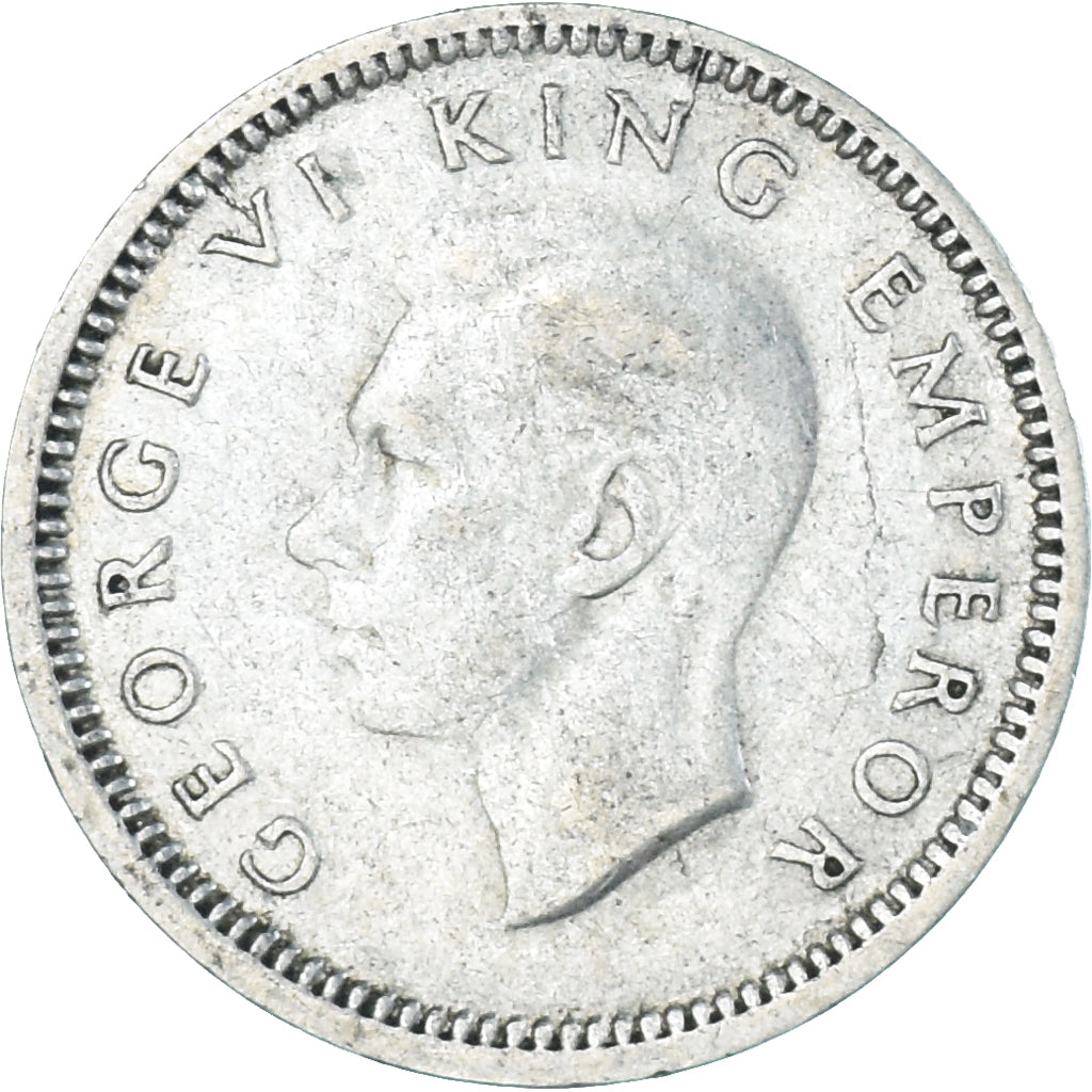 Moeda, Nova Zelândia, George VI, 3 Pence, 1943, British Royal Mint, EF(40-45)