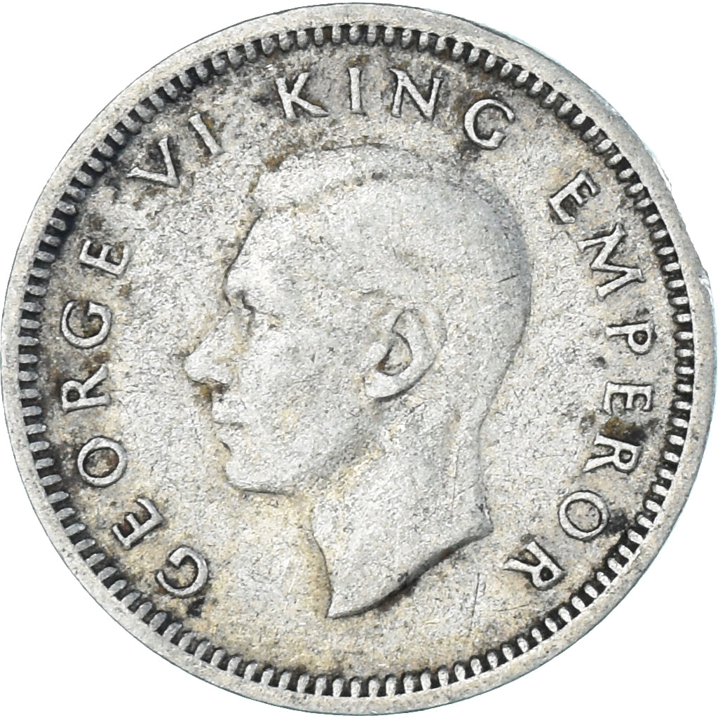 Moneta, Nowa Zelandia, George VI, 3 Pence, 1945, British Royal Mint, EF(40-45)