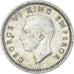 Münze, Neuseeland, George VI, 3 Pence, 1945, British Royal Mint, SS, Silber