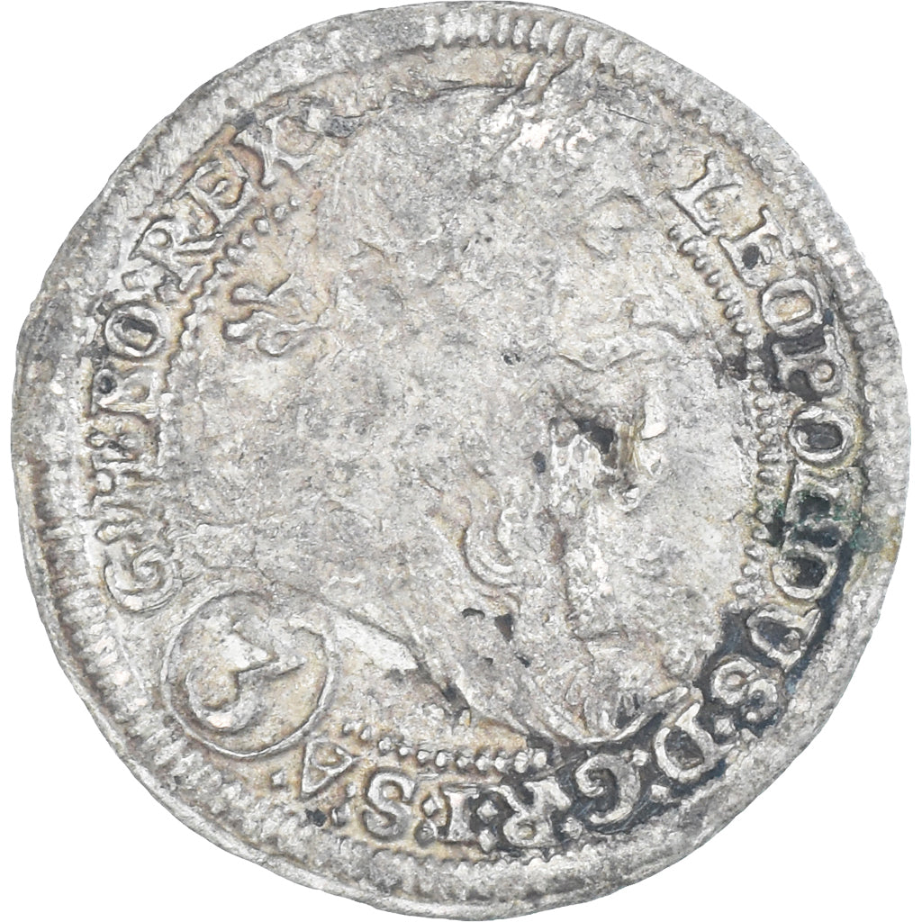 Munten, Oostenrijk, Leopold I, 3 Kreuzer, 1704, Graz, FR+, Zilver, KM:1115