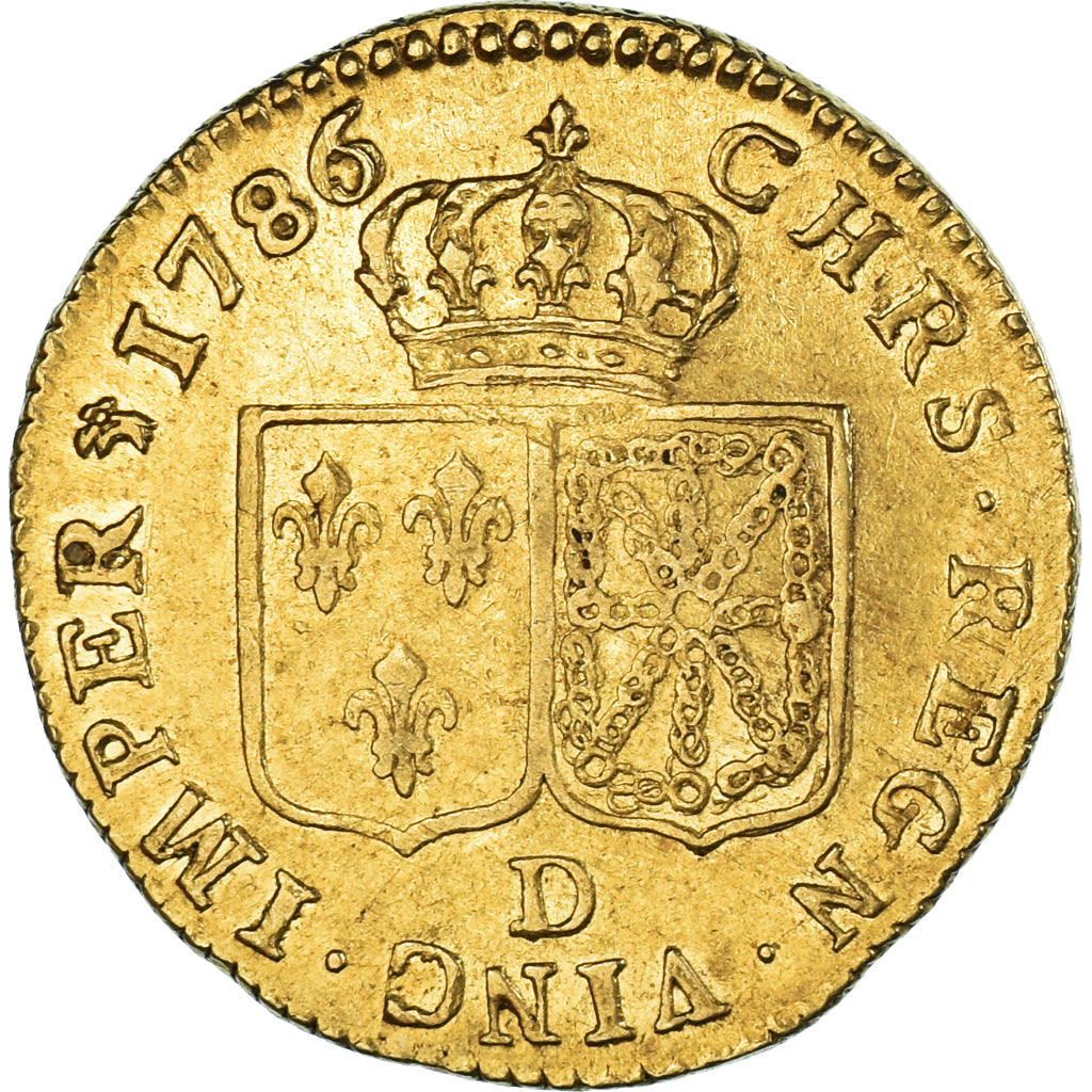France, Louis XVI, Louis d'or à la tête nue, 1786/5, Lyon, Or, TTB