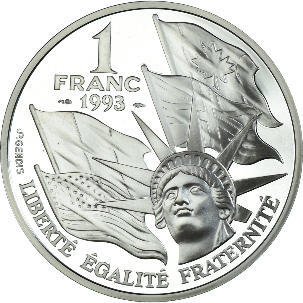 Monnaie, France, Débarquement, Franc, 1993, Monnaie de Paris, BE, FDC, Argent