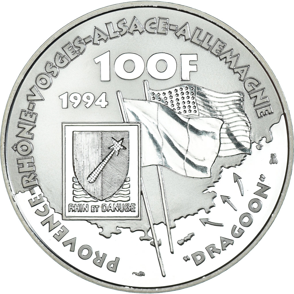 Moneda, Francia, Lattre de Tassigny, 100 Francs, 1994, Monnaie de Paris, BE