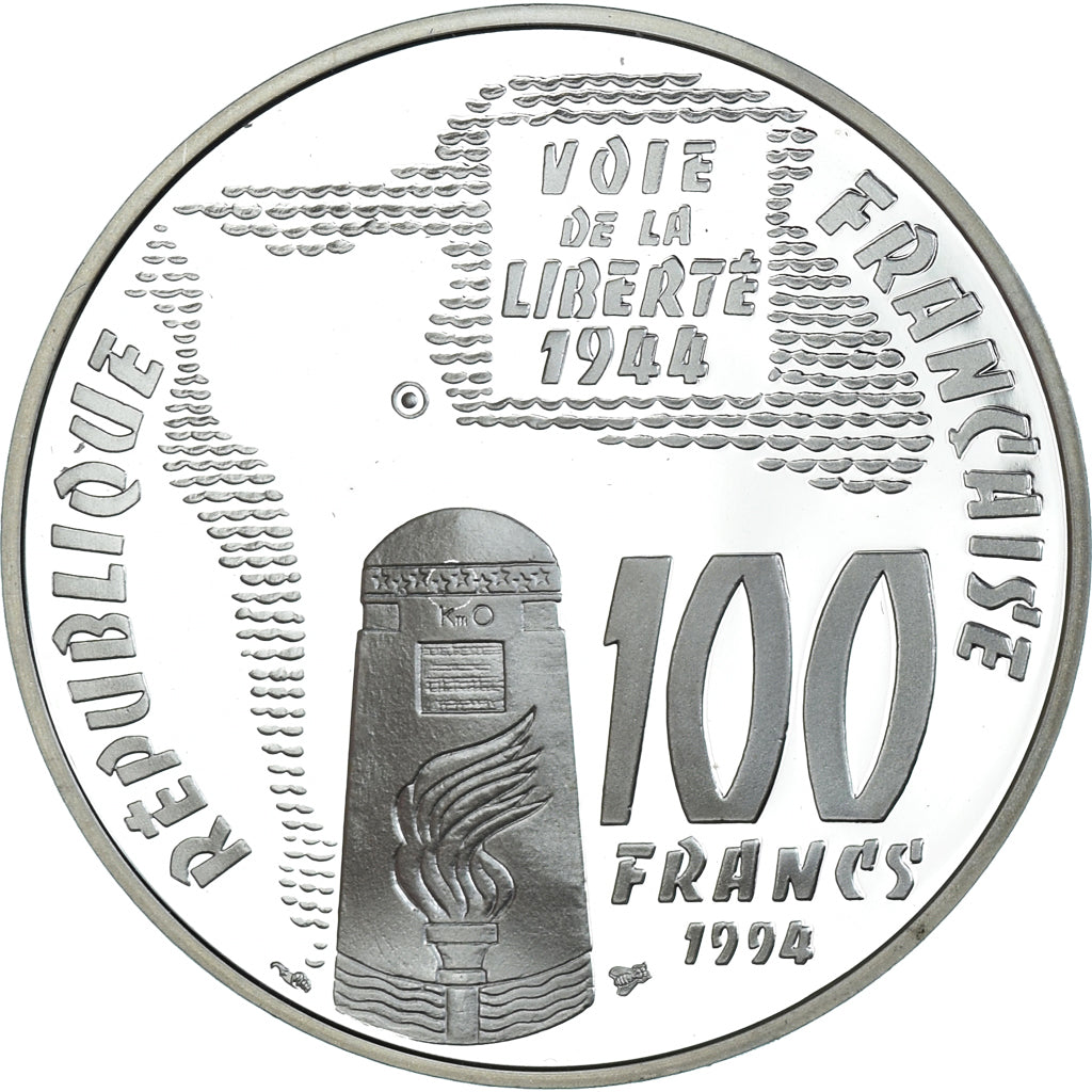 Coin, France, Sainte-Mère-Eglise, 100 Francs, 1994, Monnaie de Paris, BE