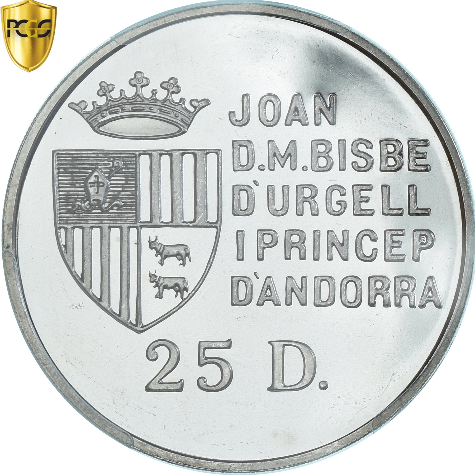Coin, Andorra, Croix Rouge, 25 Diners, 1991, Pobjoy Mint, Proof, PCGS, PR64DCAM