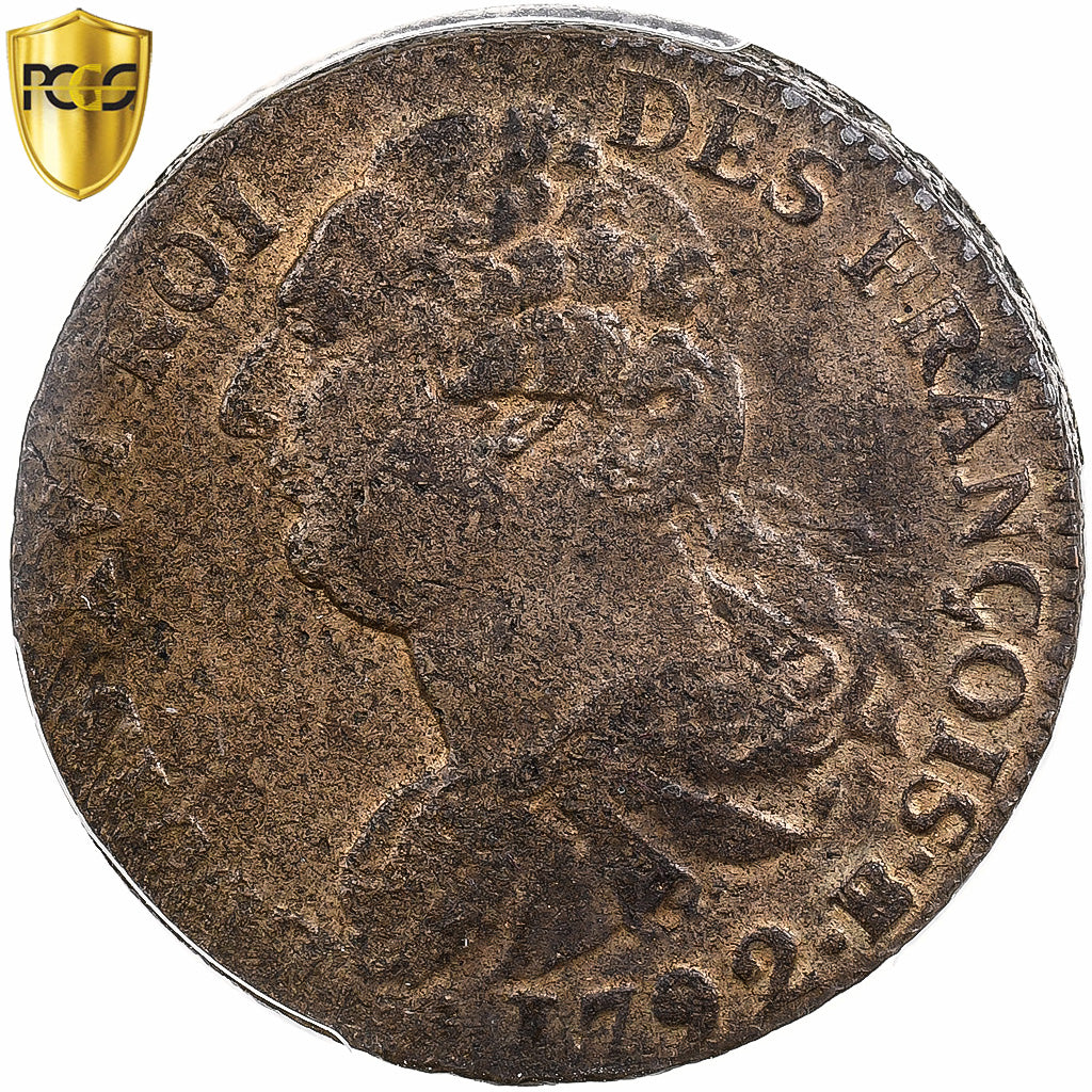 Frankreich, Louis XVI, 2 sols François, 1792 / AN 4, Rouen, Métal de cloche