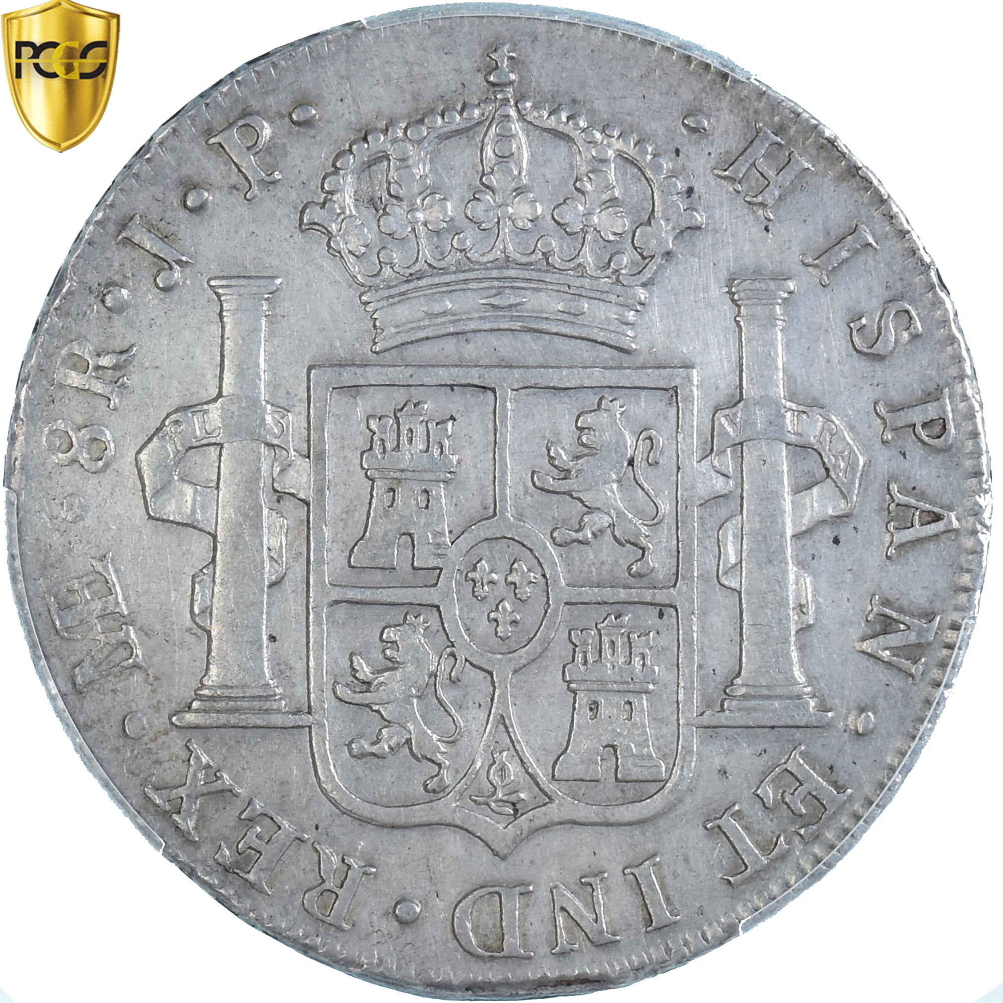 Moeda, Peru, Charles IV, 8 Reales, 1807, Lima, PCGS, Cleaned-XF Detail