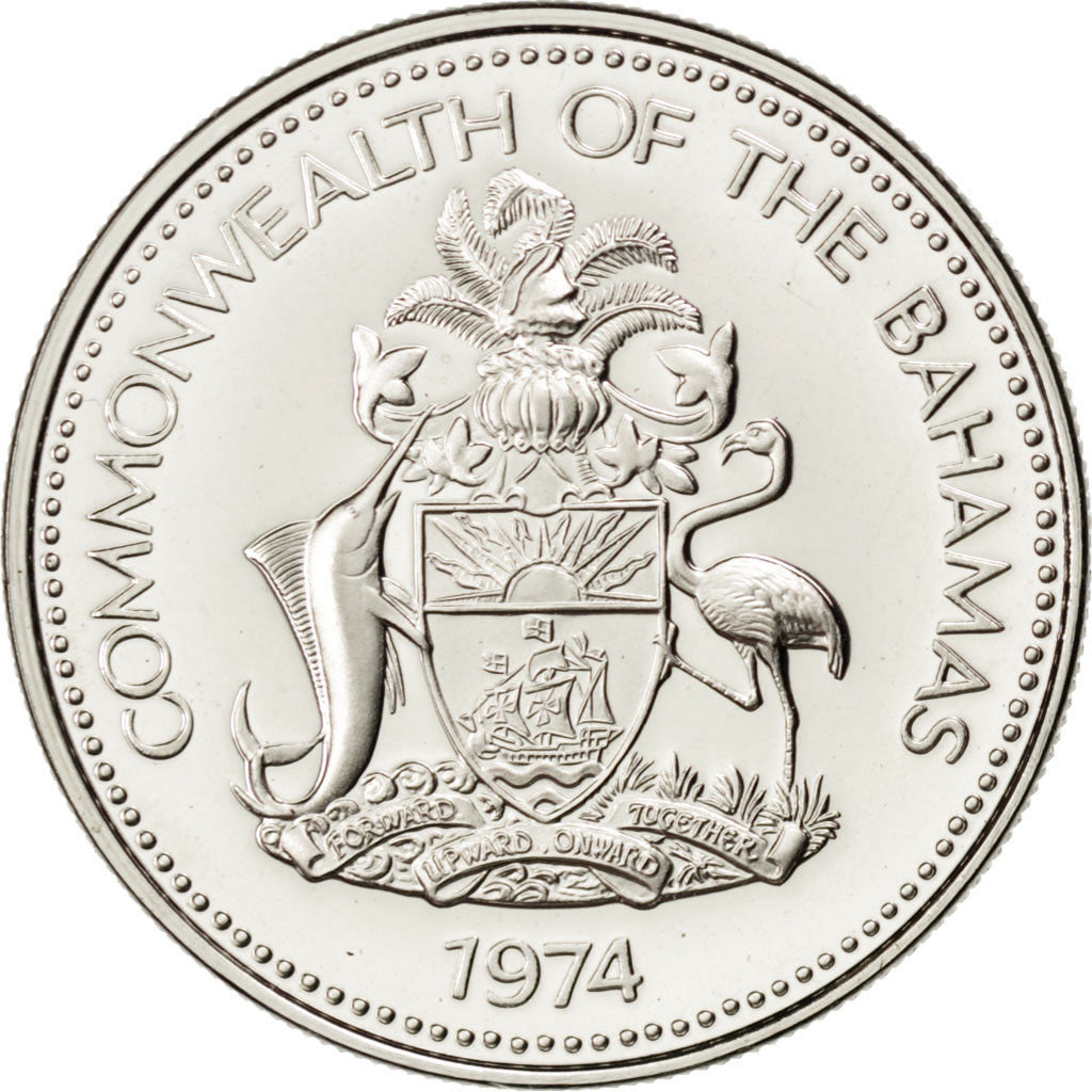 Münze, Bahamas, Elizabeth II, 25 Cents, 1974, U.S.A., STGL, Nickel, KM:63.1