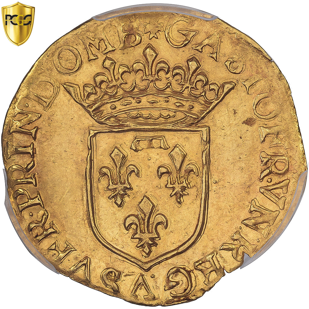Principado de Dombes, Gaston d'Orléans, Ecu d'or, 1640, Trévoux, Oro, PCGS