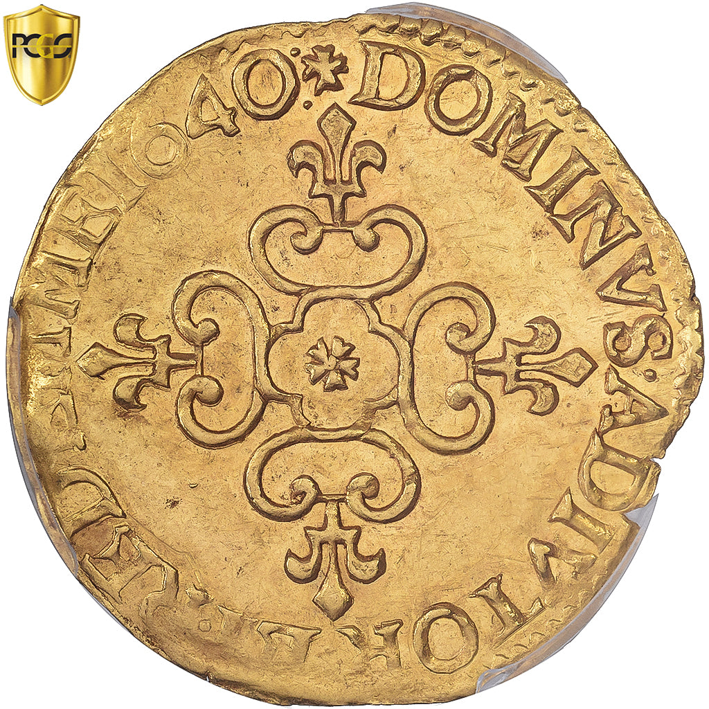 Principado de Dombes, Gaston d'Orléans, Ecu d'or, 1640, Trévoux, Oro, PCGS