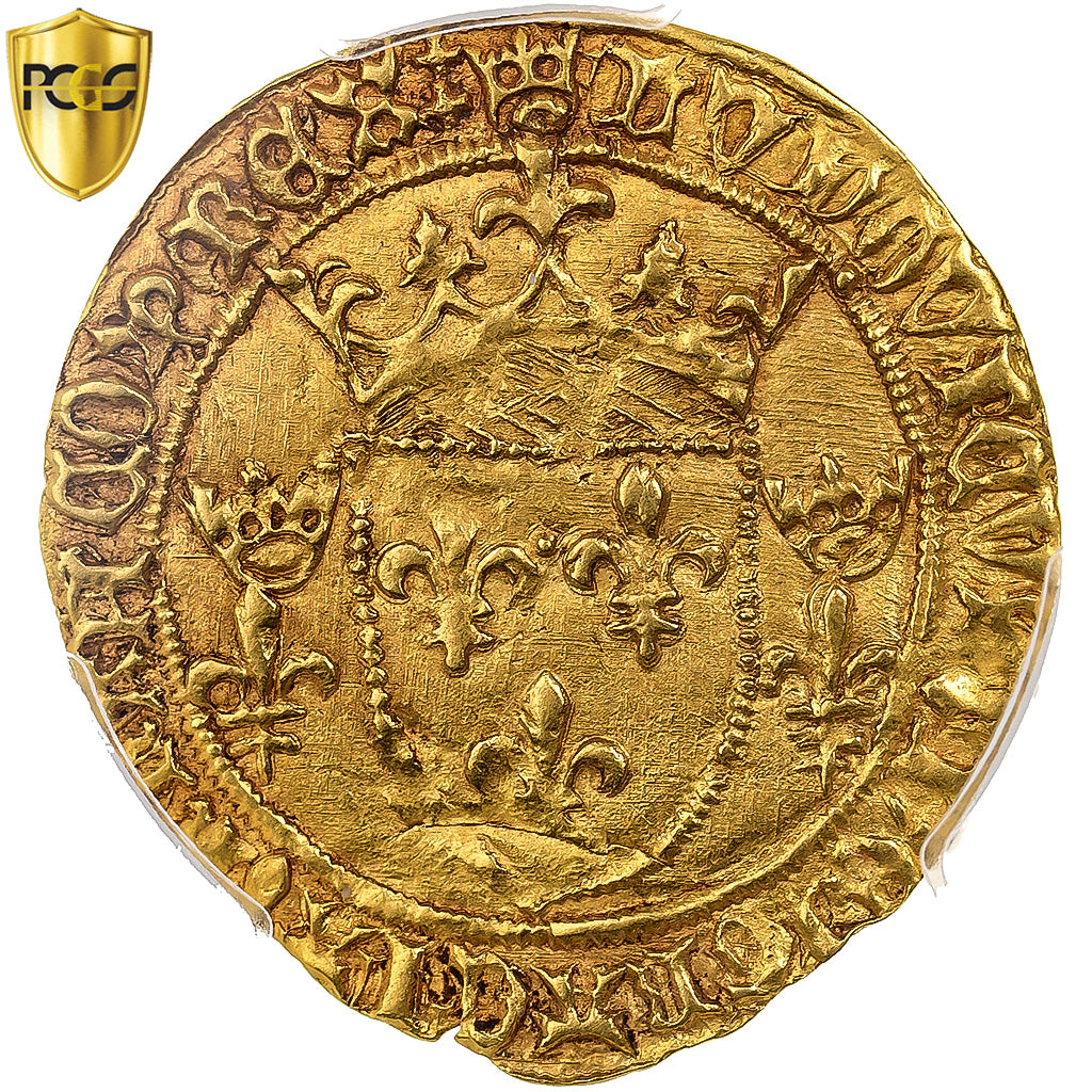 Francja, Louis XI, Écu d'or à la couronne, 1474-1483, Montpellier, 2nd