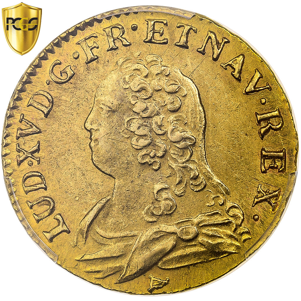 France, Louis XV, Louis d'or aux lunettes, 1733, Limoges, Gold, PCGS, MS62