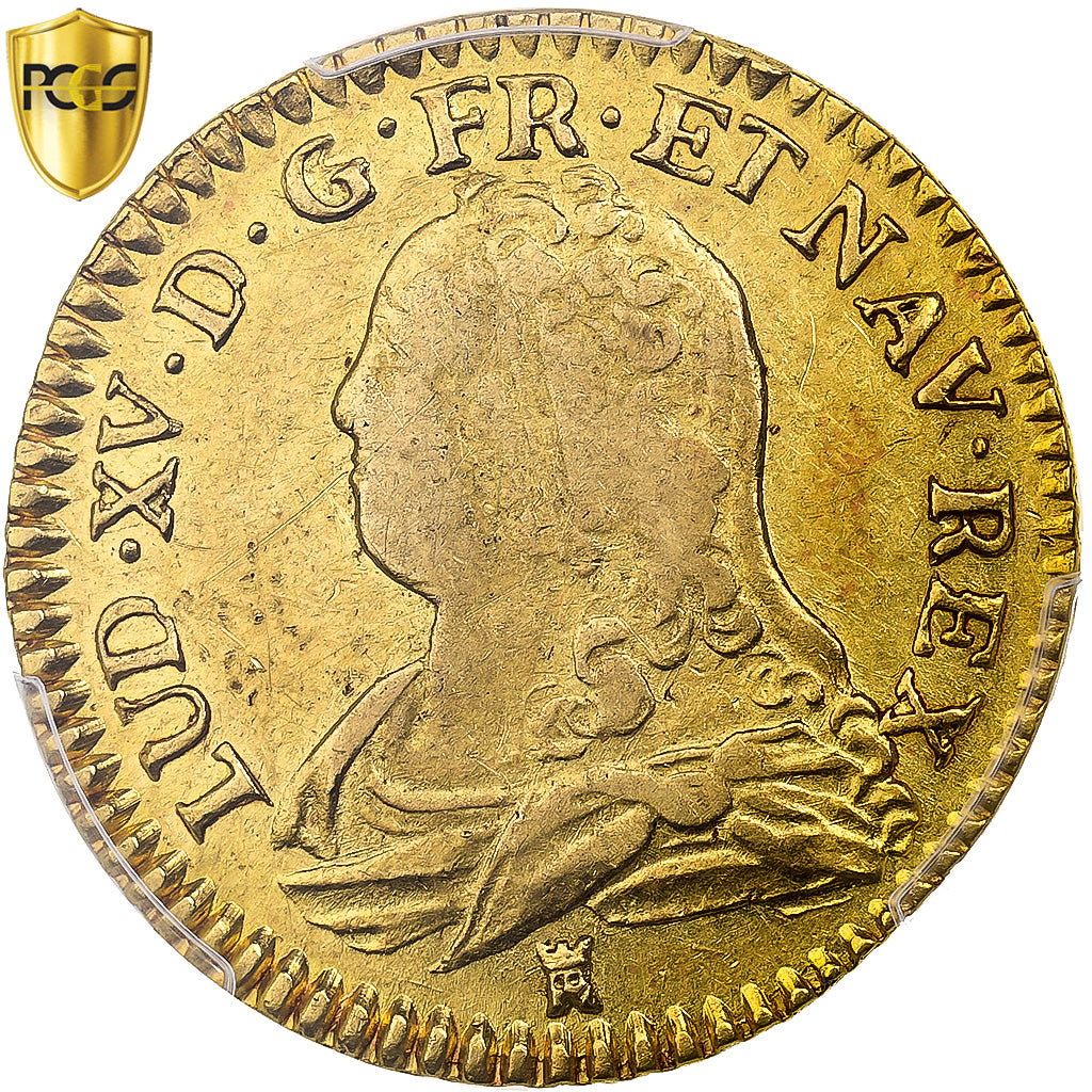 Frankreich, Louis XV, Louis d'or aux lunettes, 1736/5, Toulouse, Gold, PCGS