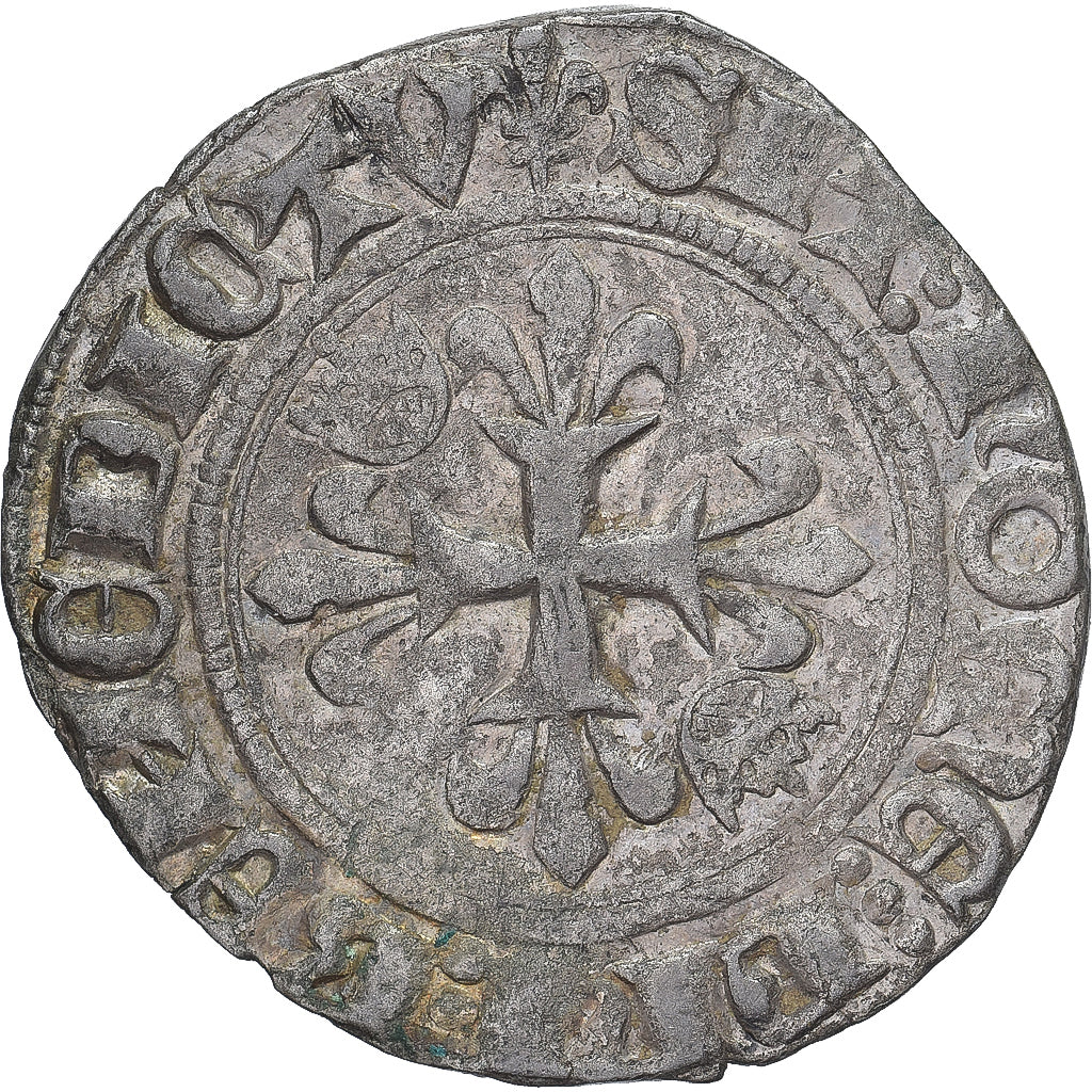 Coin, France, Charles VI, Gros florette, EF(40-45), Billon, Duplessy:387