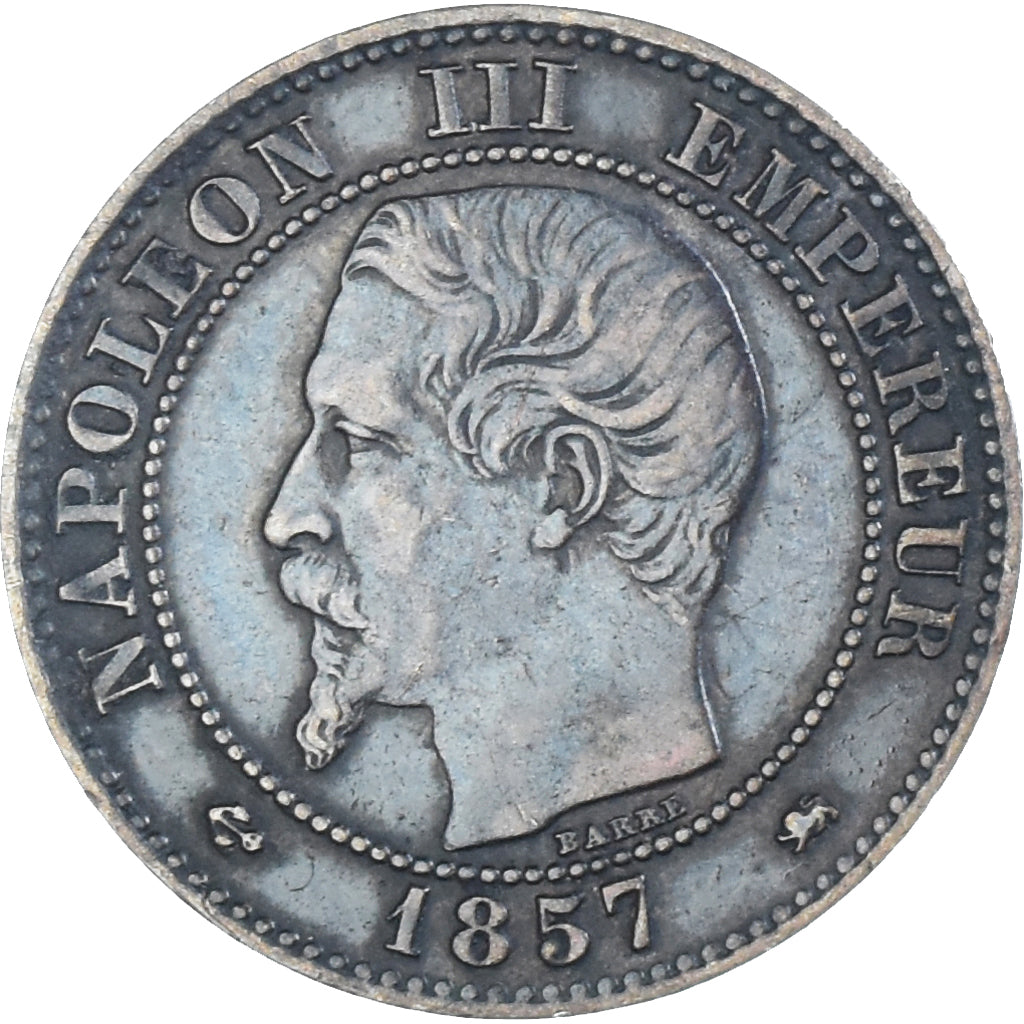 Coin, France, Napoleon III, 2 Centimes, 1857, Lyon, small lion, EF(40-45)