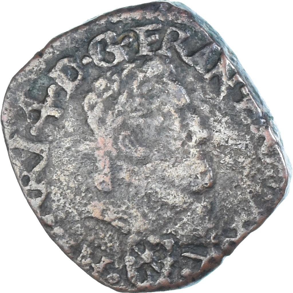 Moneta, Francia, Henri IV, Double Tournois, 1595, Saint-Palais, MB+, Rame