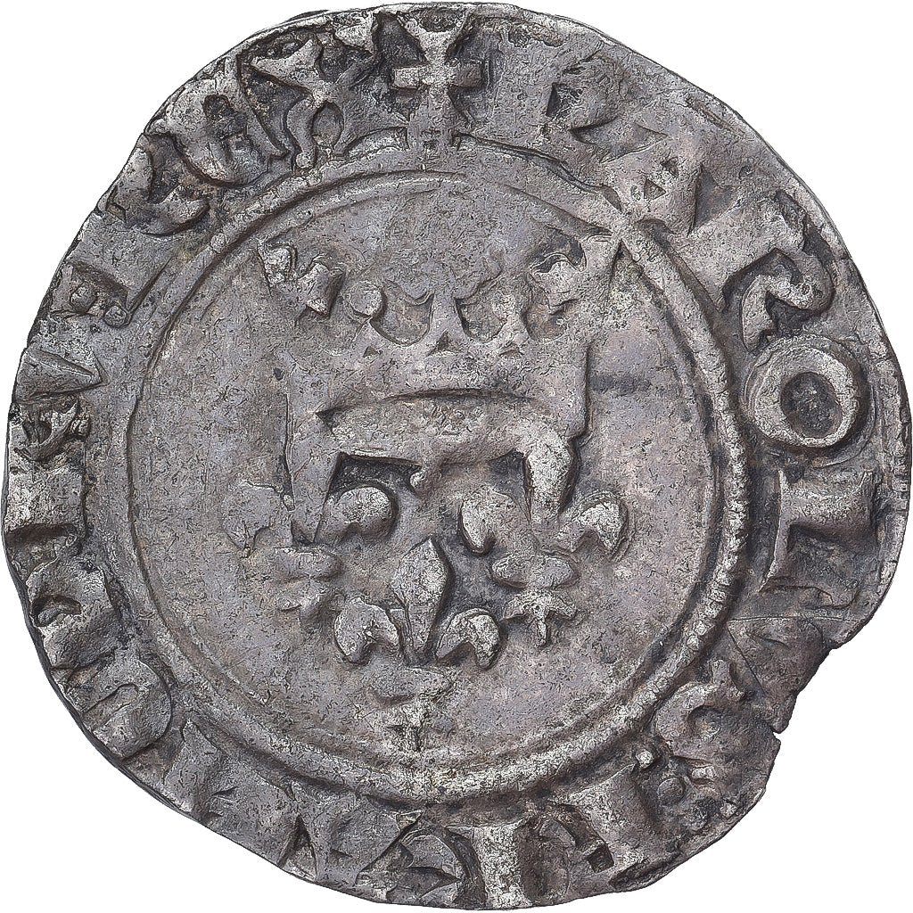 Moeda, França, Charles VI, Gros florette, Paris, EF(40-45), Lingote