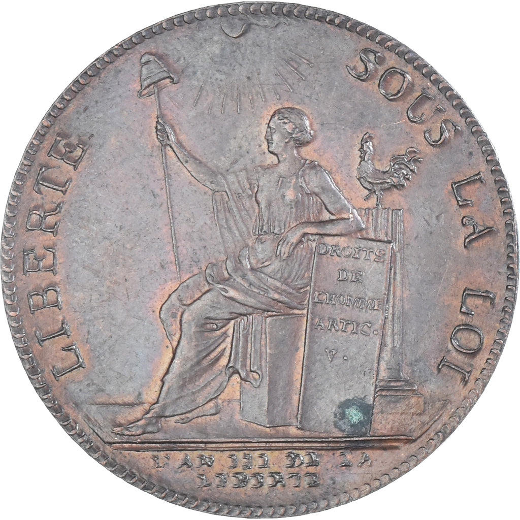 Moeda, França, Monneron, 2 Sols, 1791, AU(55-58), Bronze, KM:Tn23
