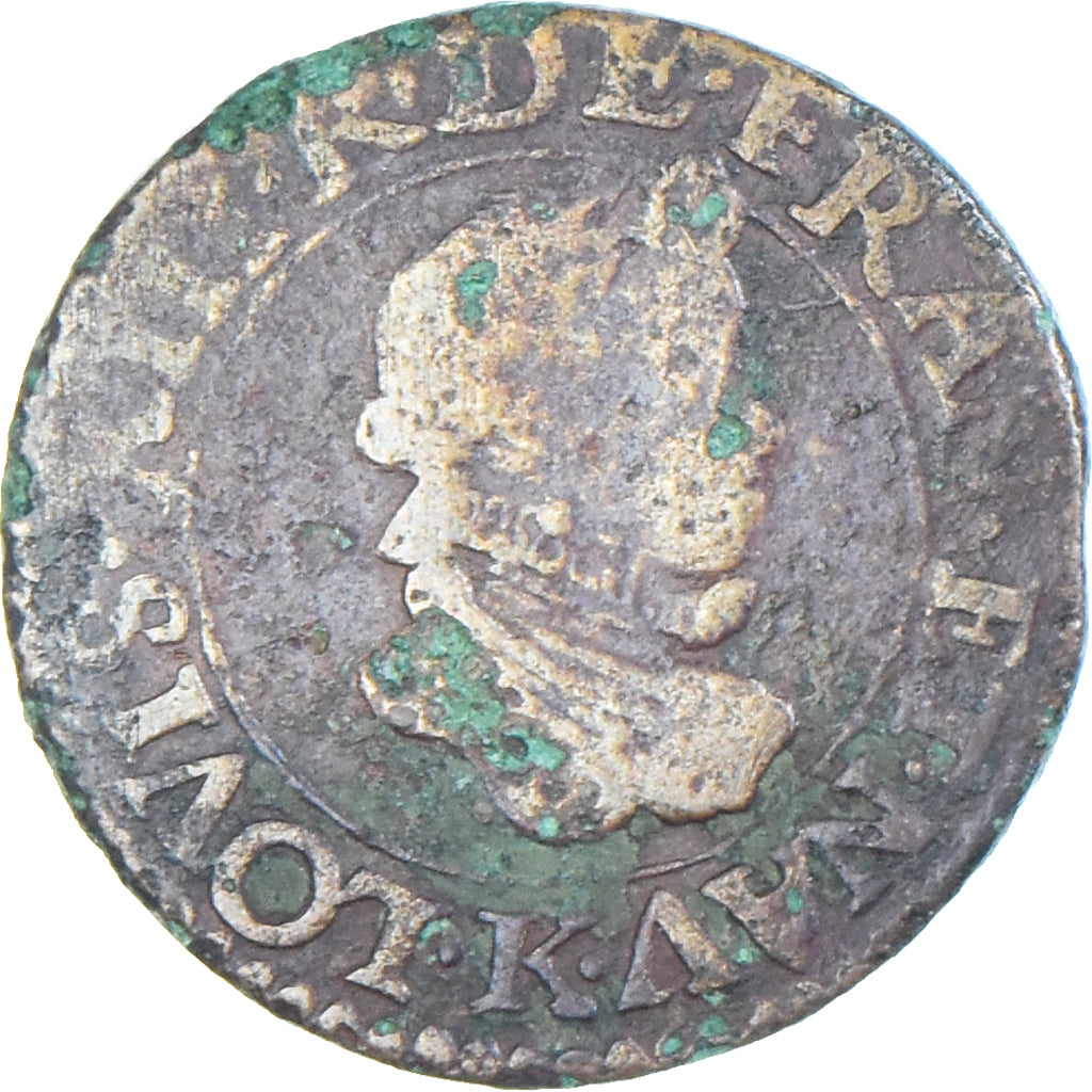Munten, Frankrijk, Louis XIII, Double Tournois, 1611, Bordeaux, FR, Koper