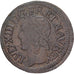 Monnaie, France, Louis XIII, Double Tournois, 1642, La Rochelle, TB+, Cuivre