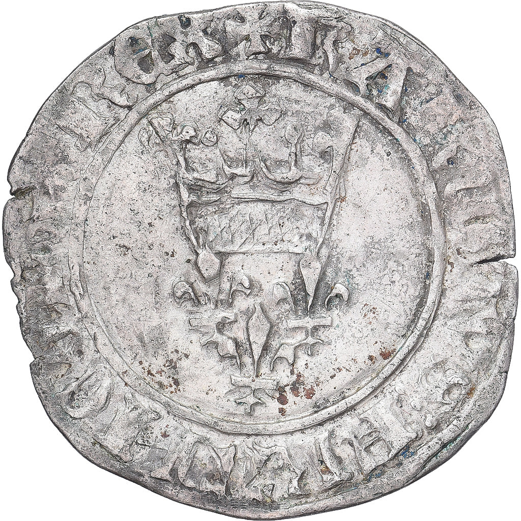 Münze, Frankreich, Charles VI, Gros florette, S+, Billon, Duplessy:387
