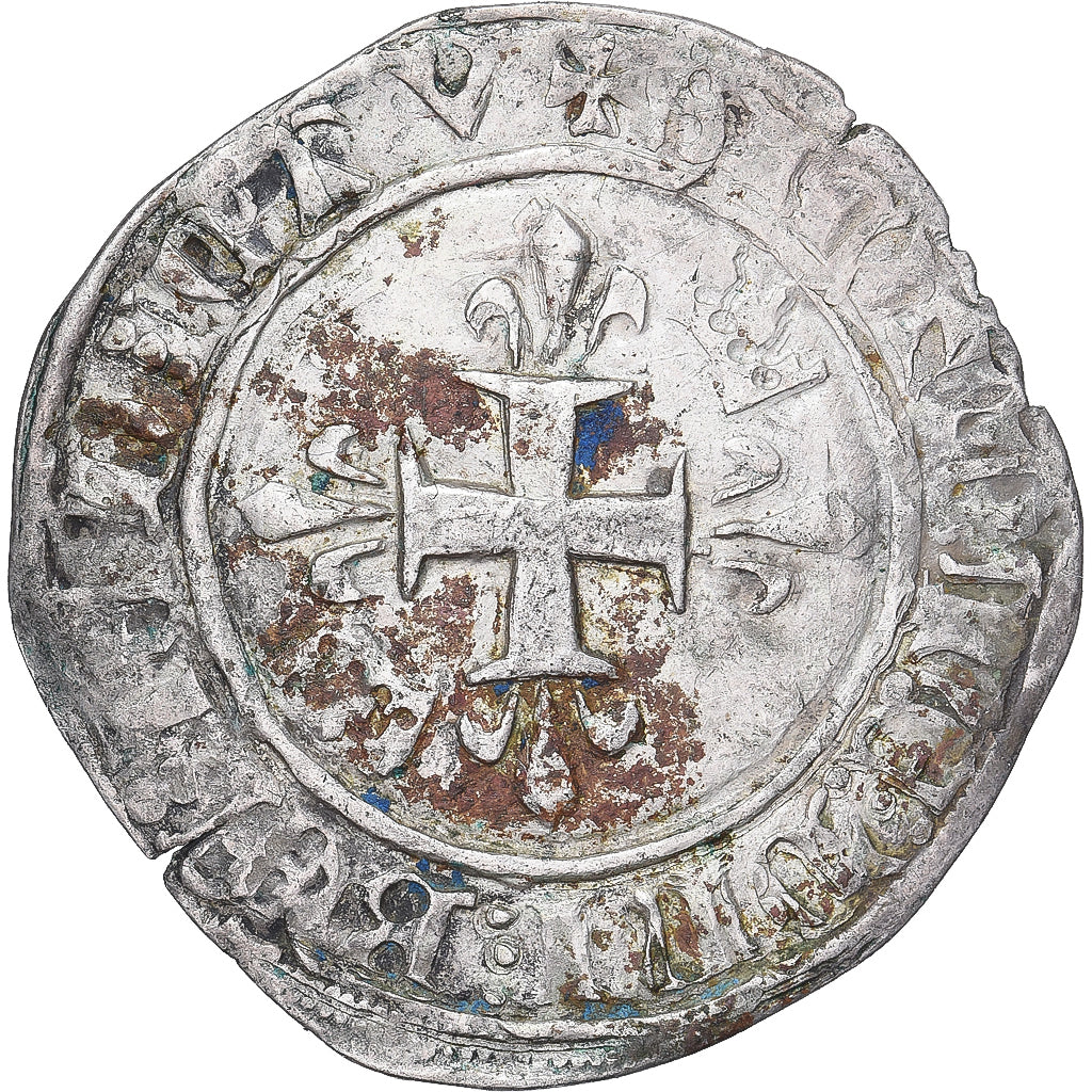 Münze, Frankreich, Charles VI, Gros florette, S+, Billon, Duplessy:387