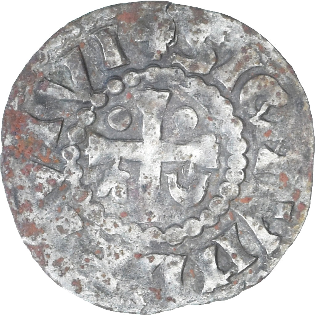 Moneta, Francja, Maine, Herbert I, Denier, ND (1015-1246), Le Mans, VF(30-35)