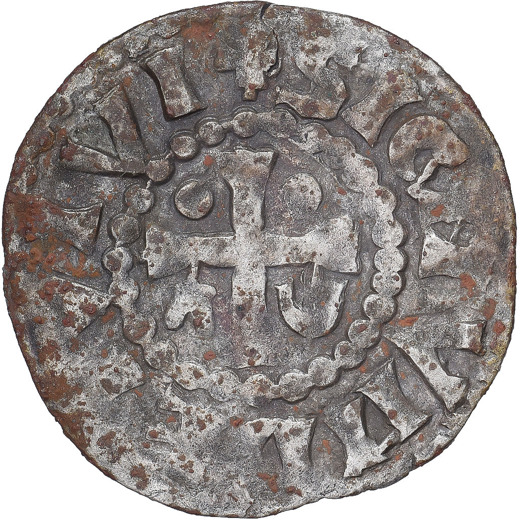 Moneda, Francia, Maine, Herbert I, Denier, ND (1015-1246), Le Mans, BC+, Plata