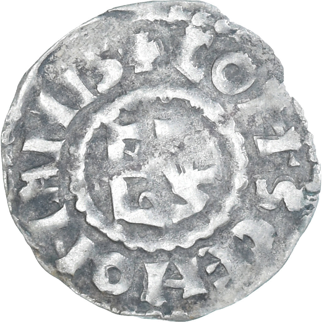 Moneta, Francja, Maine, Herbert I, Denier, ND (1015-1246), Le Mans, VF(30-35)