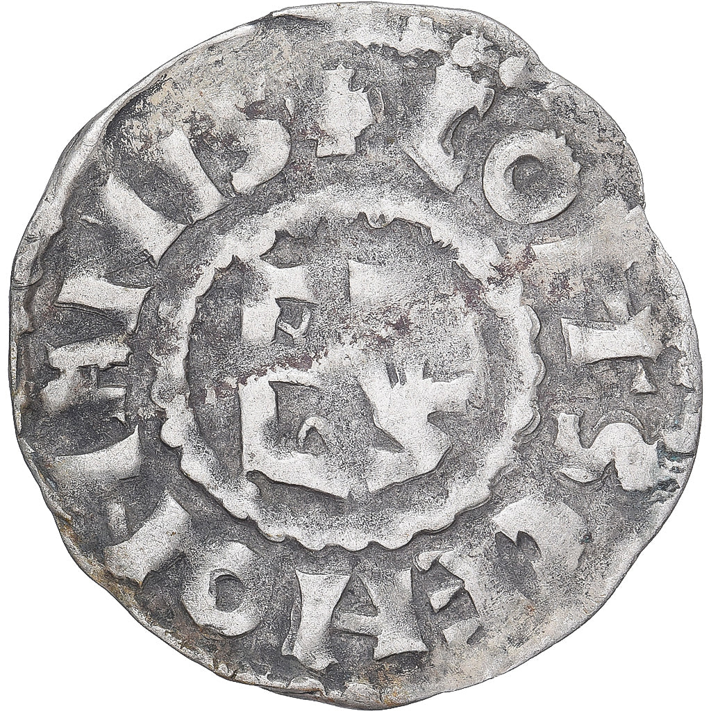 Moneda, Francia, Maine, Herbert I, Denier, ND (1015-1246), Le Mans, BC+, Plata