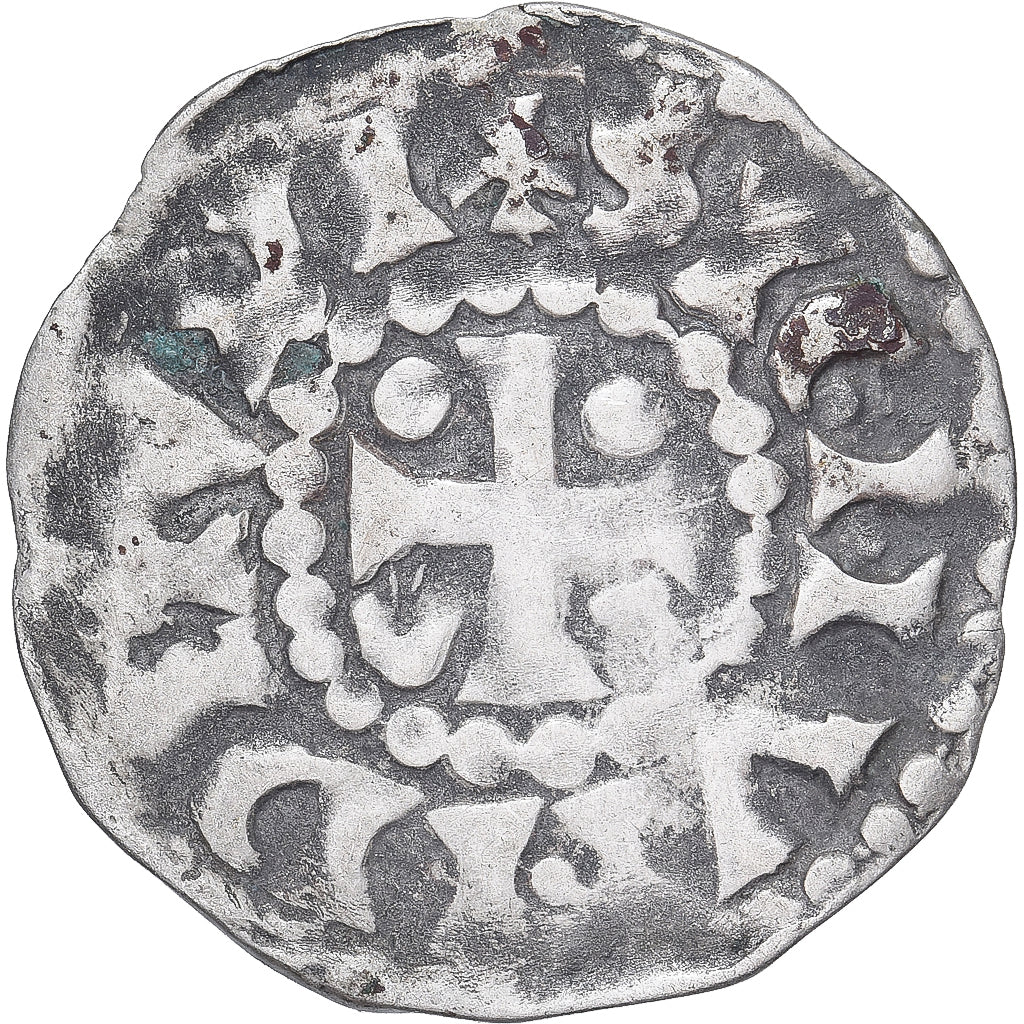 Moneda, Francia, Maine, Herbert I, Denier, ND (1015-1246), Le Mans, BC+, Plata