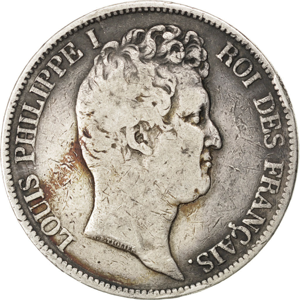 Coin, France, Louis-Philippe, 5 Francs, 1831, Lyon, VF(20-25), Silver, KM:735.4