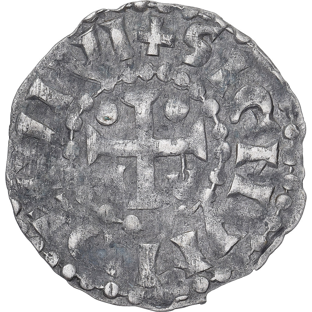 Moneda, Francia, Maine, Herbert I, Denier, ND (1015-1246), Le Mans, BC+, Plata