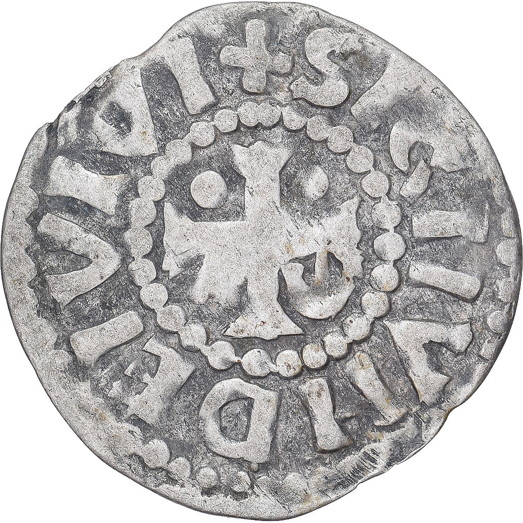 Moneda, Francia, Maine, Herbert I, Denier, ND (1015-1246), Le Mans, BC+, Plata