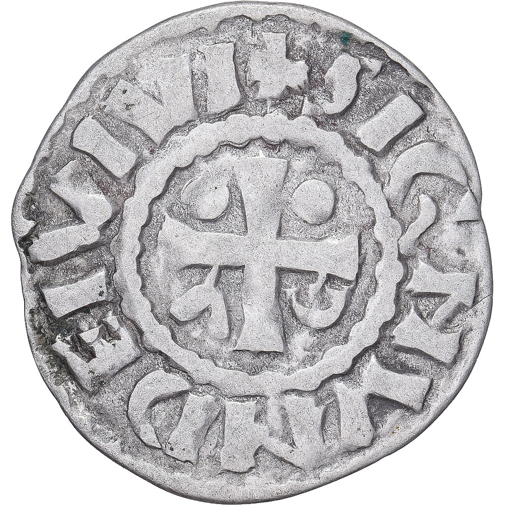 Moneda, Francia, Maine, Herbert I, Denier, ND (1015-1246), Le Mans, MBC+, Plata