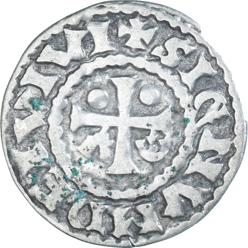Moneta, Francja, Maine, Herbert I, Denier, ND (1015-1246), Le Mans, AU(50-53)