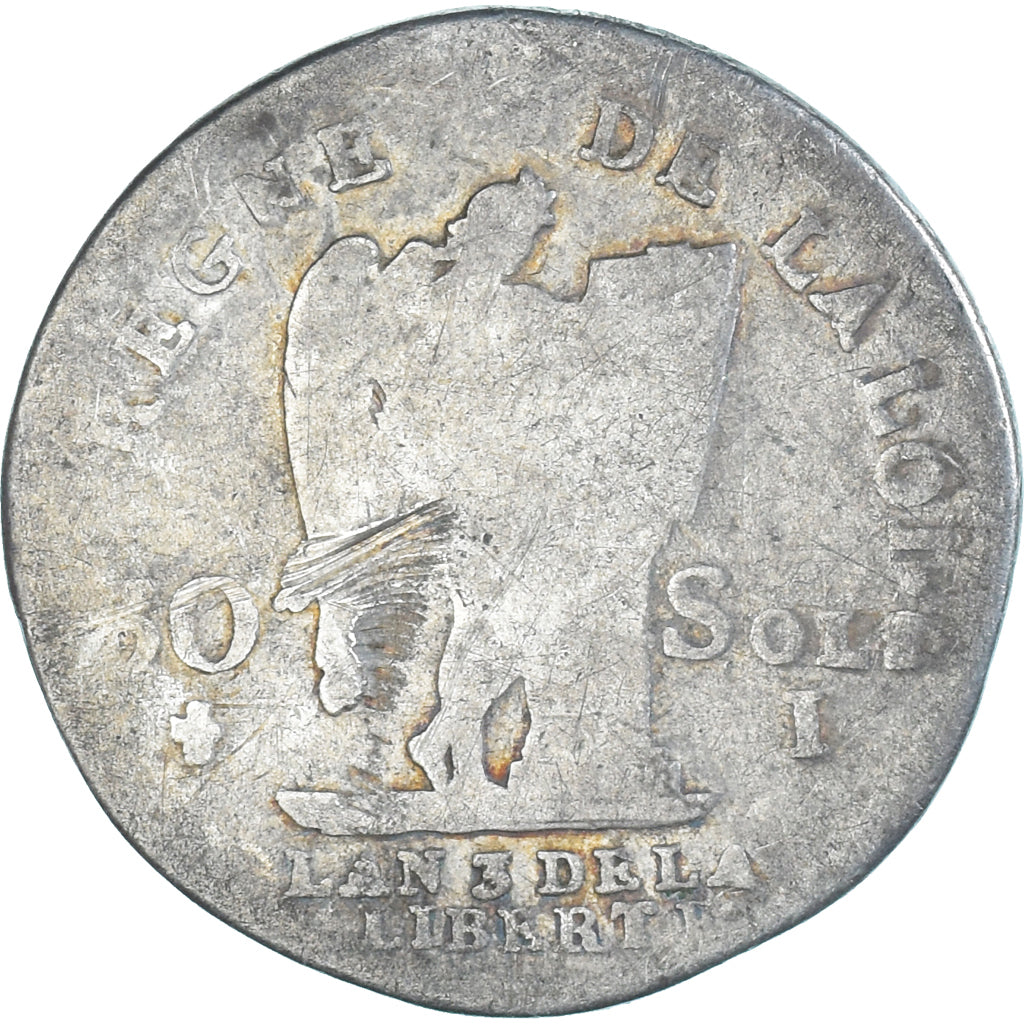 Monnaie, France, 30 sols françois, 1791 / AN 3, Limoges, 2nd semestre, TB