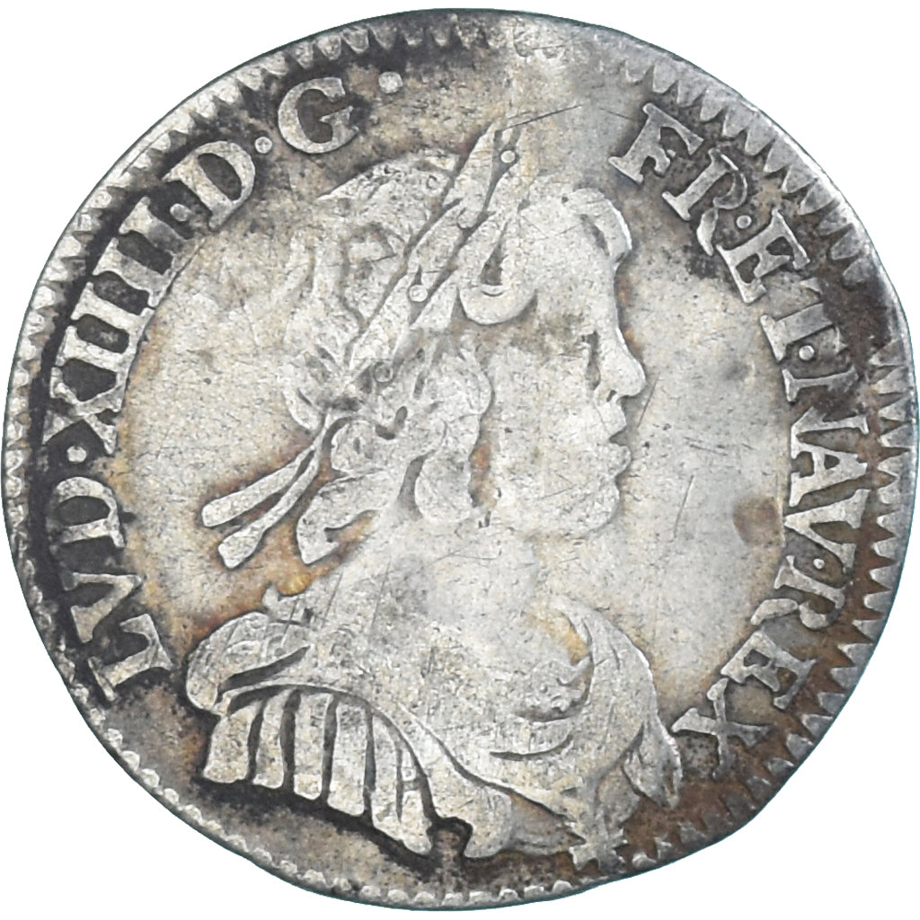 Moeda, França, Louis XIV, 1/12 Ecu à la mèche courte, 1645, Paris, VF(30-35)